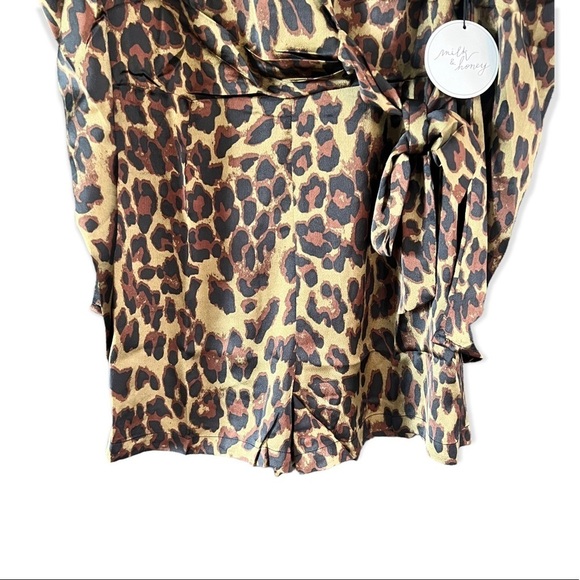 Milk & Honey Women's Leopard Print Tie Waist Romper - Various Sizes - Picture 4 of 6